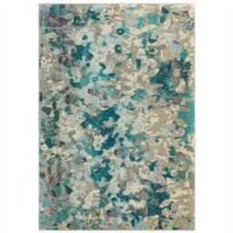 Aqua Modern Easy To Clean Abstract Geometric Rug For Dining Room-120Cm X 170Cm - thumbnail 5