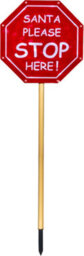 Netagon Outdoor Led Festive Christmas Light Up Santa Stop Here Sign With Timer And Battery Operation - thumbnail 1