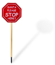 Netagon Outdoor Led Festive Christmas Light Up Santa Stop Here Sign With Timer And Battery Operation - thumbnail 5