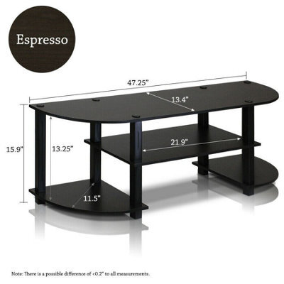 Walplus Furinno 11058Ex/bk Turn-S-Tube Wide Tv Entertainment Center, Espresso/black - image 1