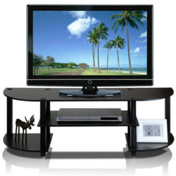 Walplus Furinno 11058Ex/bk Turn-S-Tube Wide Tv Entertainment Center, Espresso/black - thumbnail 5