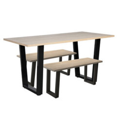 Hallowood Furniture Dudley 150Cm Dining Table Set With 2 Bench - thumbnail 8