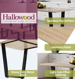 Hallowood Furniture Dudley 150Cm Dining Table Set With 2 Bench - thumbnail 4