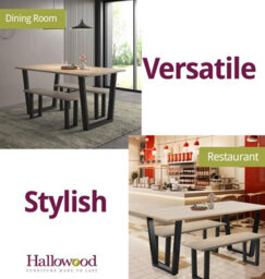 Hallowood Furniture Dudley 150Cm Dining Table Set With 2 Bench - thumbnail 6