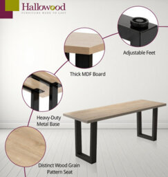 Hallowood Furniture Dudley 150Cm Dining Table Set With 2 Bench - thumbnail 5