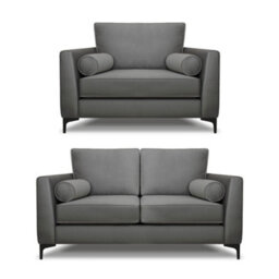 Modern Home Zara 2 Seater And Lovechair Set Steel - thumbnail 1