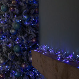 Samuel Alexander 12.4M 960 Led Christmas Cluster Multi-Action String Lights With Timer In Blue, Purple & White On Clear Cable - thumbnail 1