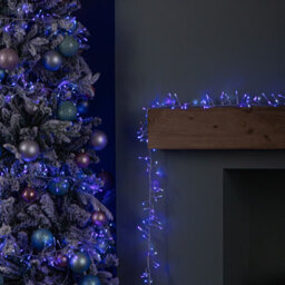 Samuel Alexander 12.4M 960 Led Christmas Cluster Multi-Action String Lights With Timer In Blue, Purple & White On Clear Cable - thumbnail 5