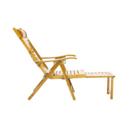 Living And Home Foldable Adjustable Bamboo Indoor And Outdoor Wooden Rocking Chair Sun Lounge Recliner Chair - thumbnail 5