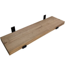 Top Notch Home and Living 70Cm British Oak Rustic Wooden Wall Shelf, Top Notch Home & Living Handcrafted Wood Shelves, Handmade Incl 2 Brackets Per Shelf - thumbnail 2