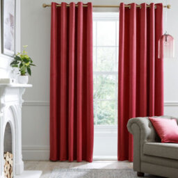 Laurence Llewelyn-Bowen Montrose Velvet Blackout Pair Of Burgundy Eyelet Curtains