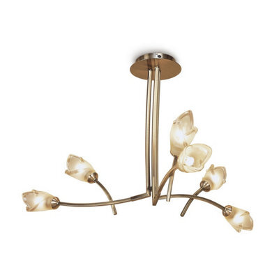 Luminosa Lighting Luminosa Pietra Pendant 3 Arm 6 Light G9, Antique Brass - image 1