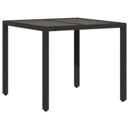 Walplus Garden Dining Set 3 Pcs Black 90 X 90 X 75 Cm Poly Rattan - thumbnail 5