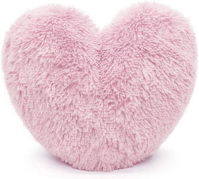 Homes & Linen Teddy Cuddles Heart Shape 3D Fleece Filled Cushion Soft Comfortable Warm & Cozy Home Decor Size 38Cm 100% Polyester Teddy Heart Cu