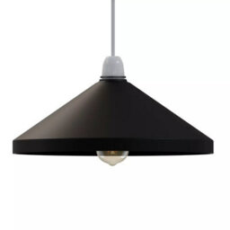 Ledsone 33.5Cm Cone Shape Lamp Shade Easy Fit For E27 ,b22 Hanging Light, Wall Light Balck Color Shade - thumbnail 1
