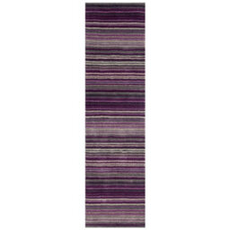 Melrose Mubai Stripe Wool Made Berry Runner Area Rug 060/230Cm - thumbnail 5