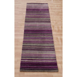 Melrose Mubai Stripe Wool Made Berry Runner Area Rug 060/230Cm - thumbnail 2