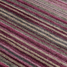 Melrose Mubai Stripe Wool Made Berry Runner Area Rug 060/230Cm - thumbnail 3