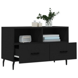 Walplus Tv Cabinet Black 80X36X50 Cm Engineered Wood - thumbnail 4