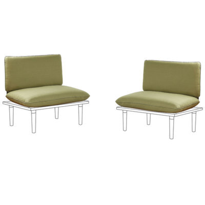 Beliani Outdoor Cushion Cover Set Frascati Olive Green - image 1
