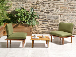 Beliani Outdoor Cushion Cover Set Frascati Olive Green - thumbnail 2