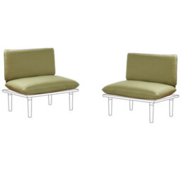 Beliani Outdoor Cushion Cover Set Frascati Olive Green - thumbnail 1