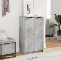 Walplus Shoe Cabinet Concrete Grey 59X35X100 Cm Engineered Wood - thumbnail 3