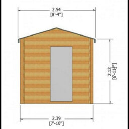 Shire Camelot Log Cabin Home Office Garden Room Approx 8 X 8 Feet - thumbnail 3