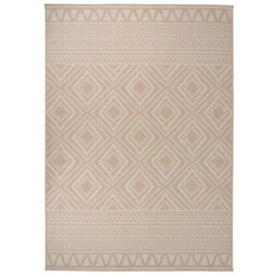 Berkfield Durable Outdoor Flatweave Rug 140X200 Cm Brown Stripes - thumbnail 2
