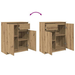 Berkfield Sideboard With Drawer Artisan Oak 71X35X84 Cm Engineered Wood - thumbnail 9