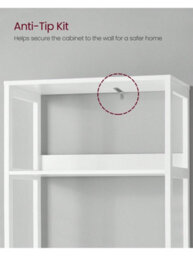 Songmics Vasagle Bathroom Storage Cabinet, Tall Cabinet, Freestanding Bookshelf, With 3 Open Shelves, 1 Large Drawer And 1 Cupboard - thumbnail 3