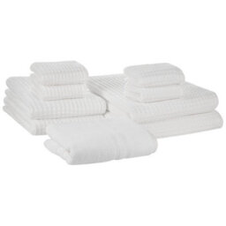 Beliani Set Of 9 Towels Areora Cotton White - thumbnail 1
