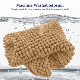Aspire Homeware  Quick Dry Chenille Bathmat Soft Water Absorbent Shower Mat Non-Slip Floor Mat, Beige (L)80Cm X (W)50Cm - thumbnail 5