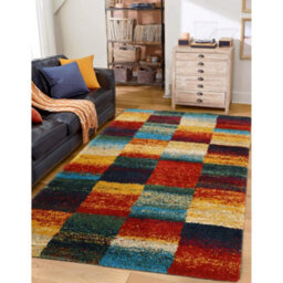 Melrose Noble Multi Colour Blocks Design Indoor X-Large Area Rug 200/290Cm - thumbnail 2