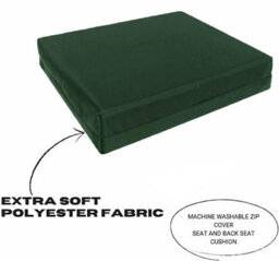 Crescent Waterproof Garden Furniture Seat Pad Cushions 45 X 45 X 10Cm Green Square Seat Pad For Indoor & Outdoor Rattan Chair - thumbnail 4