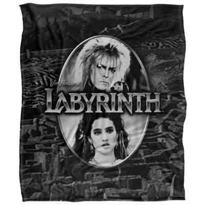 Labyrinth Maze Silky Portrait Supersoft Blanket Black/silver (One Size) - image 1