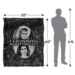 Labyrinth Maze Silky Portrait Supersoft Blanket Black/silver (One Size) - thumbnail 5