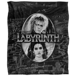 Labyrinth Maze Silky Portrait Supersoft Blanket Black/silver (One Size) - thumbnail 1