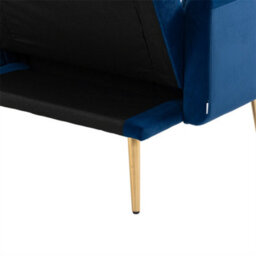 Abrihome Modern 2-Seater Velvet Sofa With 3-Speed Adjustable Backrest, Thick Cushions & Gold Metal Legs, Navy - thumbnail 8