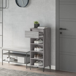 Berkfield Industrial Shoe Rack Grey Sonoma 40X36X105 Cm Engineered Wood - thumbnail 3
