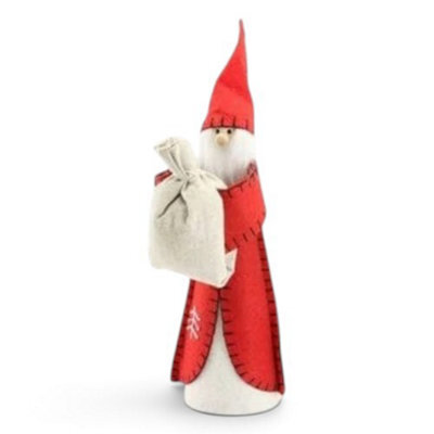 Gisela Graham Christmas Felt Santa Tree Topper, 27 X 7 Cm, Red, Traditional Felt Decoration