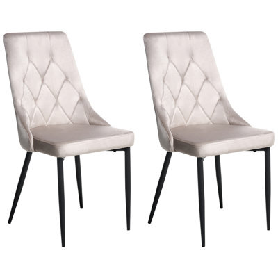 Beliani Set Of 2 Dining Chairs Avenir Velvet Taupe - image 1
