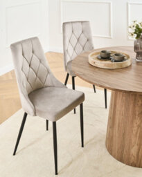 Beliani Set Of 2 Dining Chairs Avenir Velvet Taupe - thumbnail 2
