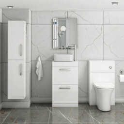 Royal Bathrooms 500mm Floor Standing Vanity Unit 2 Drawer Gloss White & Countertop Basin - Elena - thumbnail 2