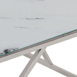 Berkfield Coffee Table Silver Stainless Steel And Tempered Glass - thumbnail 7