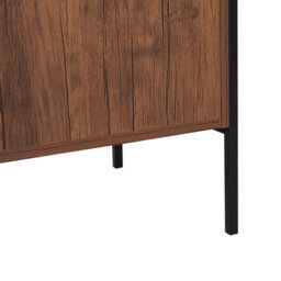Beliani Industrial Sideboard Dark Brown With Black Steel Frame, 3 Drawers 2 Cabinets, W123 X D39 X H78Cm - thumbnail 9