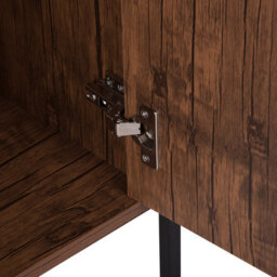 Beliani Industrial Sideboard Dark Brown With Black Steel Frame, 3 Drawers 2 Cabinets, W123 X D39 X H78Cm - thumbnail 8