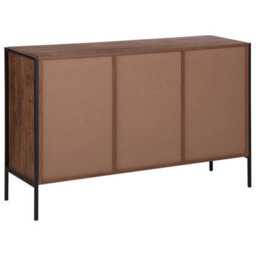 Beliani Industrial Sideboard Dark Brown With Black Steel Frame, 3 Drawers 2 Cabinets, W123 X D39 X H78Cm - thumbnail 6