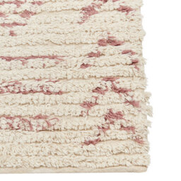 Beliani Beige Cotton Geometric Flatweave Rug 160 X 230 Cm - Hand-Tufted Low Pile - thumbnail 6