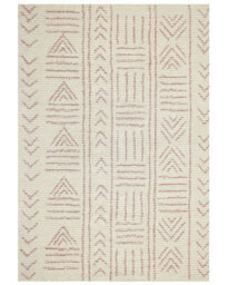 Beliani Beige Cotton Geometric Flatweave Rug 160 X 230 Cm - Hand-Tufted Low Pile - thumbnail 1